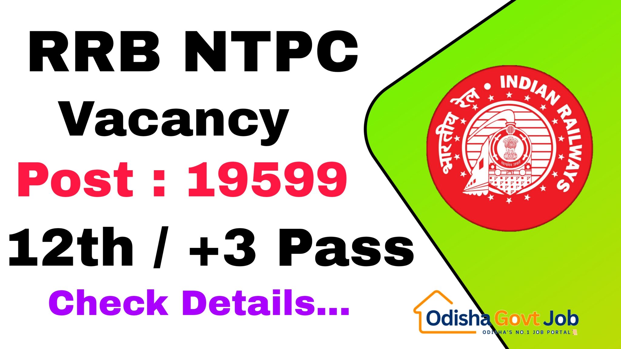 RRB NTPC Recruitment 2024 Apply Online 19599 Posts 12th Pass